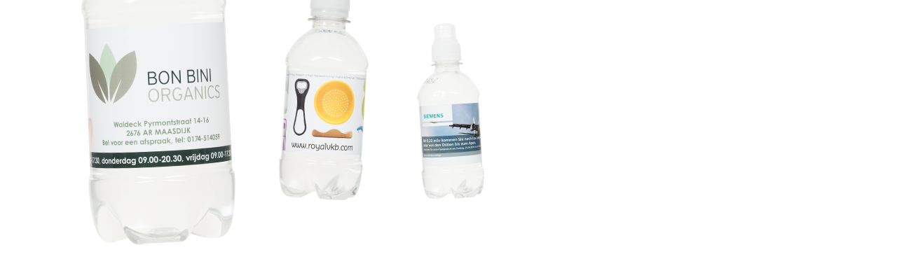 Print bottles of mineral water with your own label and logo